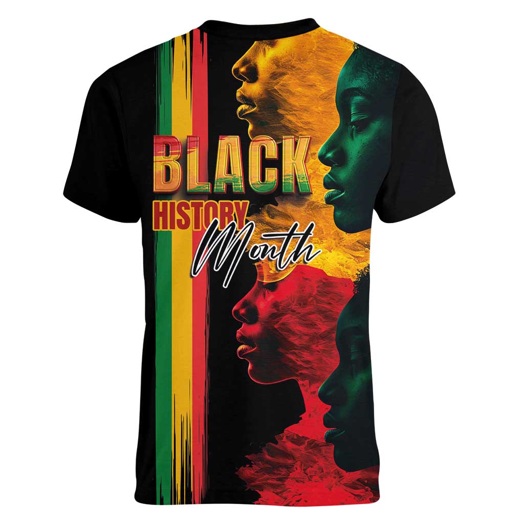 Black History Month Women V-Neck T-Shirt Black Soul - I'm Black Every Month - Wonder Print Shop