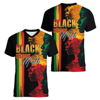 Black History Month Women V-Neck T-Shirt Black Soul - I'm Black Every Month - Wonder Print Shop