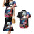 American Samoa and United States Together Couples Matching Mermaid Dress and Hawaiian Shirt National Flag with Eagle-Hibiscus and Rose