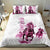 Kentucky Horses Racing Bedding Set Jockey Drawing Style Pink Out Color