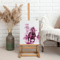 Kentucky Horses Racing Canvas Wall Art Jockey Drawing Style Pink Out Color - Wonder Print Shop