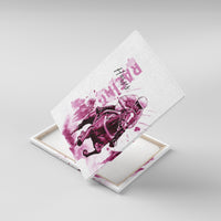 Kentucky Horses Racing Canvas Wall Art Jockey Drawing Style Pink Out Color - Wonder Print Shop