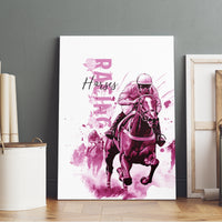 Kentucky Horses Racing Canvas Wall Art Jockey Drawing Style Pink Out Color - Wonder Print Shop