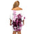 Kentucky Horses Racing Family Matching Off Shoulder Short Dress and Hawaiian Shirt Jockey Drawing Style Pink Out Color - Wonder Print Shop