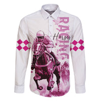 Kentucky Horses Racing Family Matching Puletasi and Hawaiian Shirt Jockey Drawing Style Pink Out Color - Wonder Print Shop