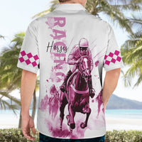 Kentucky Horses Racing Hawaiian Shirt Jockey Drawing Style Pink Out Color - Wonder Print Shop