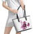 Kentucky Horses Racing Leather Tote Bag Jockey Drawing Style Pink Out Color - Wonder Print Shop