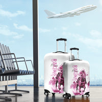 Kentucky Horses Racing Luggage Cover Jockey Drawing Style Pink Out Color - Wonder Print Shop