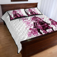 Kentucky Horses Racing Quilt Bed Set Jockey Drawing Style Pink Out Color - Wonder Print Shop