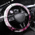 Kentucky Horses Racing Steering Wheel Cover Jockey Drawing Style Pink Out Color - Wonder Print Shop