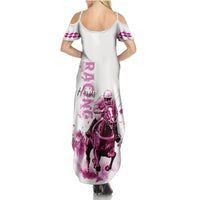 Kentucky Horses Racing Summer Maxi Dress Jockey Drawing Style Pink Out Color - Wonder Print Shop