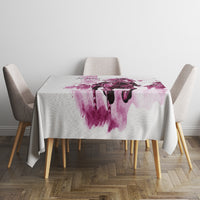 Kentucky Horses Racing Tablecloth Jockey Drawing Style Pink Out Color - Wonder Print Shop