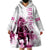 Kentucky Horses Racing Wearable Blanket Hoodie Jockey Drawing Style Pink Out Color - Wonder Print Shop