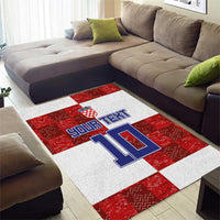 Custom Croatia Football Area Rug Checkered Ones Sport Grunge Style