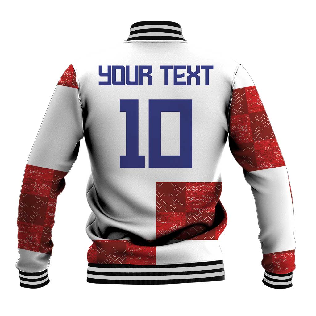 Custom Croatia Football Baseball Jacket Checkered Ones Sport Grunge Style