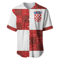 Custom Croatia Football Baseball Jersey Checkered Ones Sport Grunge Style