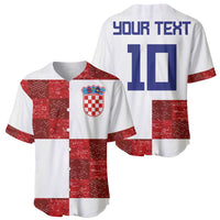 Custom Croatia Football Baseball Jersey Checkered Ones Sport Grunge Style