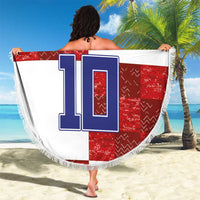 Custom Croatia Football Beach Blanket Checkered Ones Sport Grunge Style