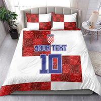 Custom Croatia Football Bedding Set Checkered Ones Sport Grunge Style