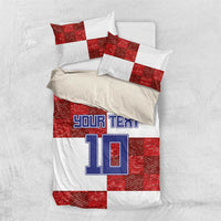 Custom Croatia Football Bedding Set Checkered Ones Sport Grunge Style