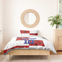 Custom Croatia Football Bedding Set Checkered Ones Sport Grunge Style