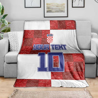 Custom Croatia Football Blanket Checkered Ones Sport Grunge Style