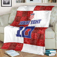 Custom Croatia Football Blanket Checkered Ones Sport Grunge Style