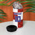 Custom Croatia Football 4 in 1 Can Cooler Tumbler Checkered Ones Sport Grunge Style