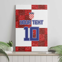 Custom Croatia Football Canvas Wall Art Checkered Ones Sport Grunge Style
