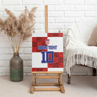 Custom Croatia Football Canvas Wall Art Checkered Ones Sport Grunge Style