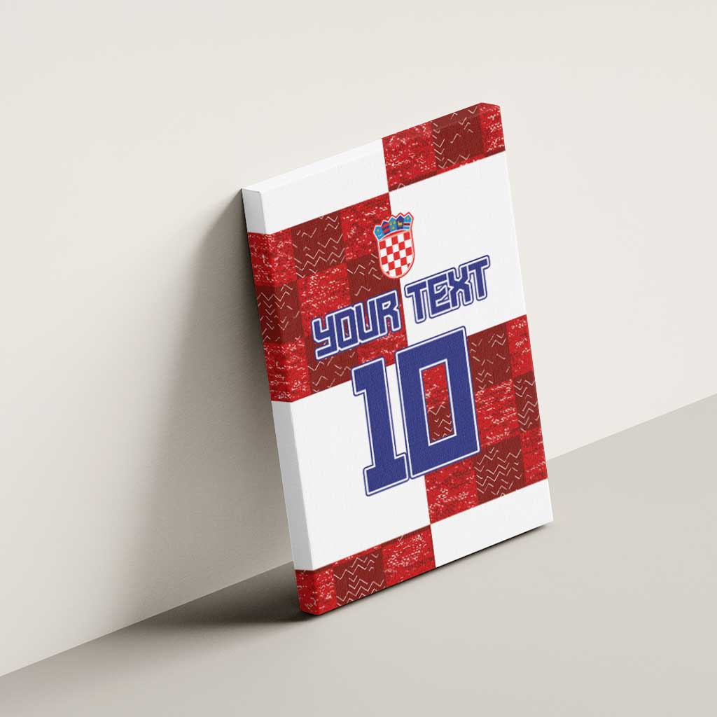 Custom Croatia Football Canvas Wall Art Checkered Ones Sport Grunge Style