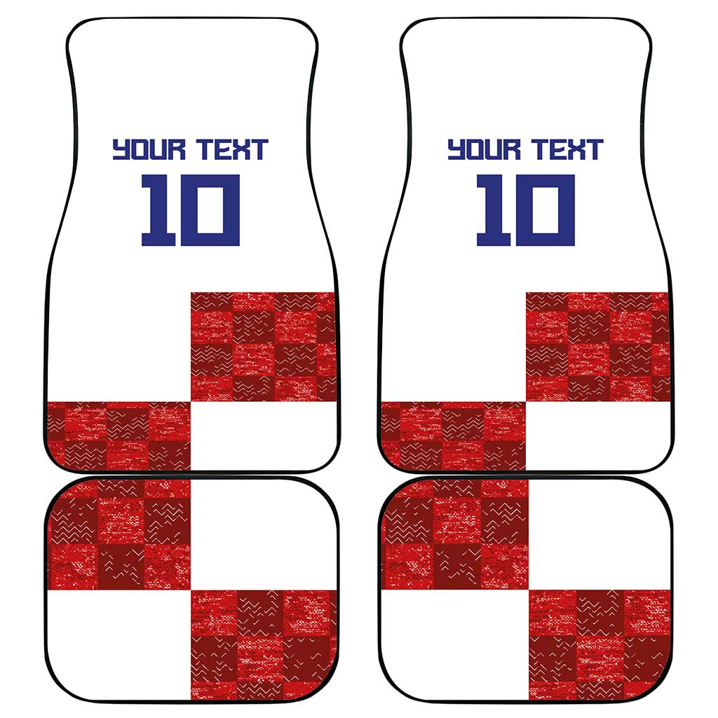 Custom Croatia Football Car Mats Checkered Ones Sport Grunge Style