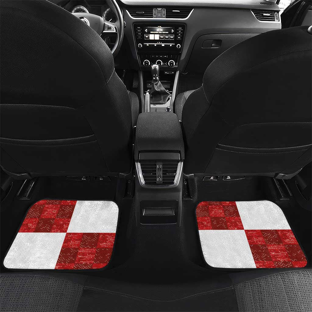 Custom Croatia Football Car Mats Checkered Ones Sport Grunge Style