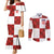 Custom Croatia Football Couples Matching Mermaid Dress and Long Sleeve Button Shirt Checkered Ones Sport Grunge Style