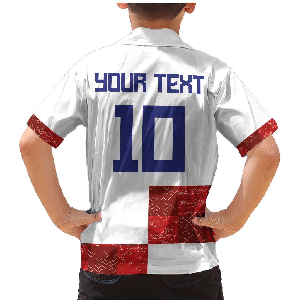 Custom Croatia Football Family Matching Mermaid Dress and Hawaiian Shirt Checkered Ones Sport Grunge Style