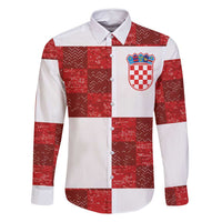Custom Croatia Football Family Matching Off Shoulder Maxi Dress and Hawaiian Shirt Checkered Ones Sport Grunge Style