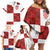 Custom Croatia Football Family Matching Off Shoulder Short Dress and Hawaiian Shirt Checkered Ones Sport Grunge Style