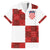 Custom Croatia Football Family Matching Off Shoulder Short Dress and Hawaiian Shirt Checkered Ones Sport Grunge Style