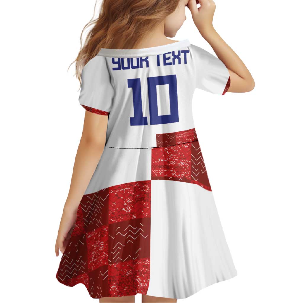 Custom Croatia Football Family Matching Tank Maxi Dress and Hawaiian Shirt Checkered Ones Sport Grunge Style