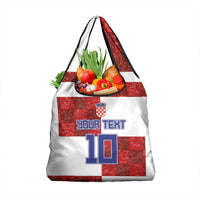 Custom Croatia Football Grocery Bag Checkered Ones Sport Grunge Style