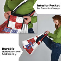 Custom Croatia Football Grocery Bag Checkered Ones Sport Grunge Style