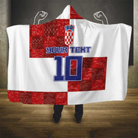 Custom Croatia Football Hooded Blanket Checkered Ones Sport Grunge Style