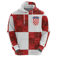 Custom Croatia Football Hoodie Checkered Ones Sport Grunge Style