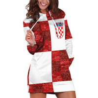Custom Croatia Football Hoodie Dress Checkered Ones Sport Grunge Style