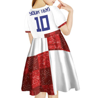 Custom Croatia Football Kid Short Sleeve Dress Checkered Ones Sport Grunge Style