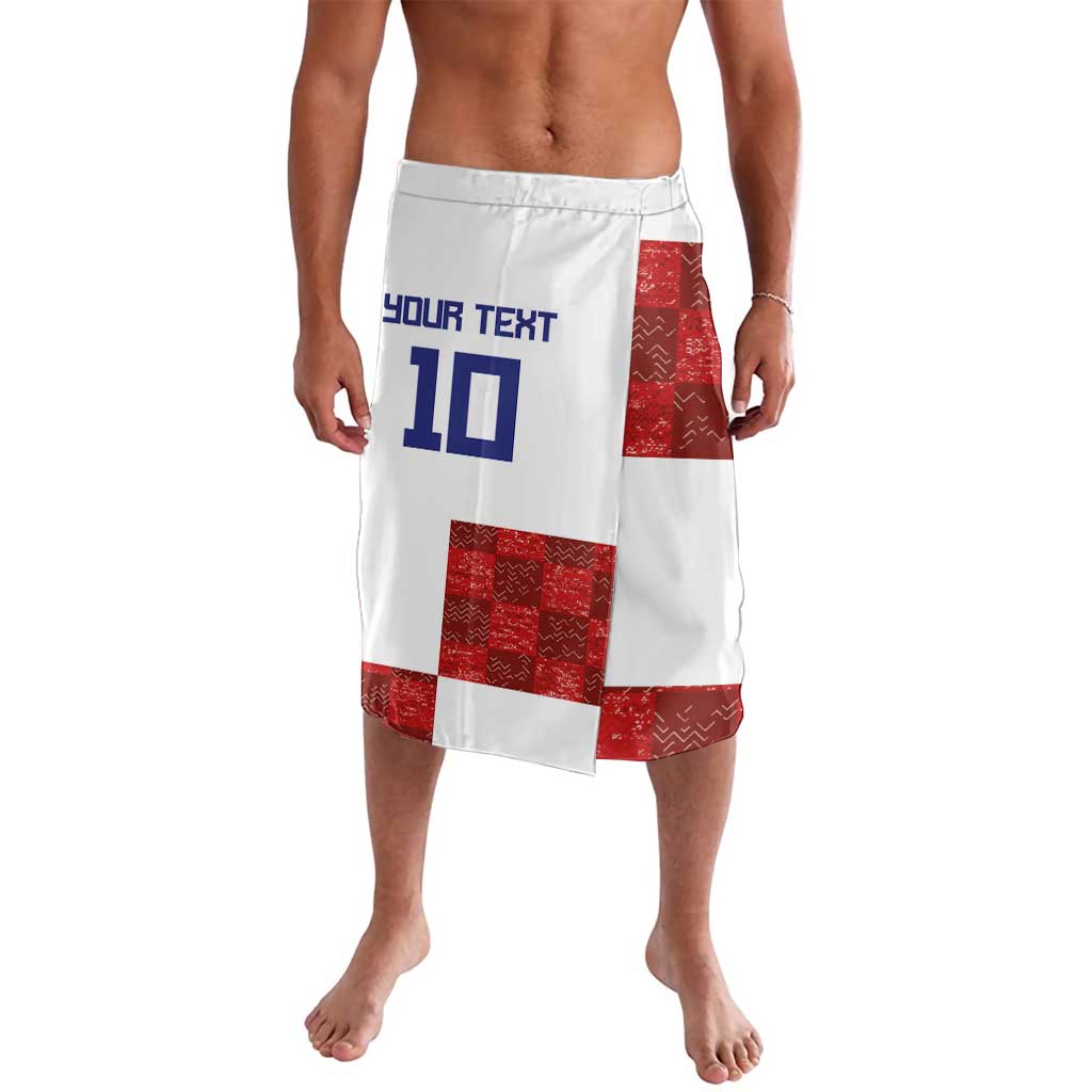 Custom Croatia Football Lavalava Checkered Ones Sport Grunge Style