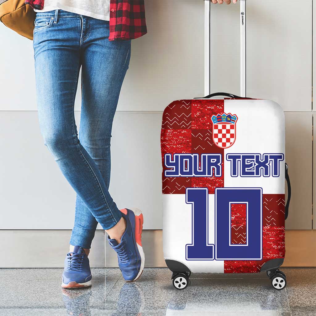 Custom Croatia Football Luggage Cover Checkered Ones Sport Grunge Style