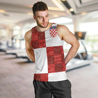 Custom Croatia Football Men Tank Top Checkered Ones Sport Grunge Style