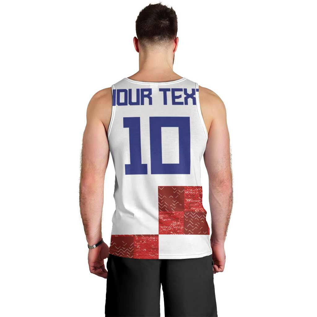 Custom Croatia Football Men Tank Top Checkered Ones Sport Grunge Style