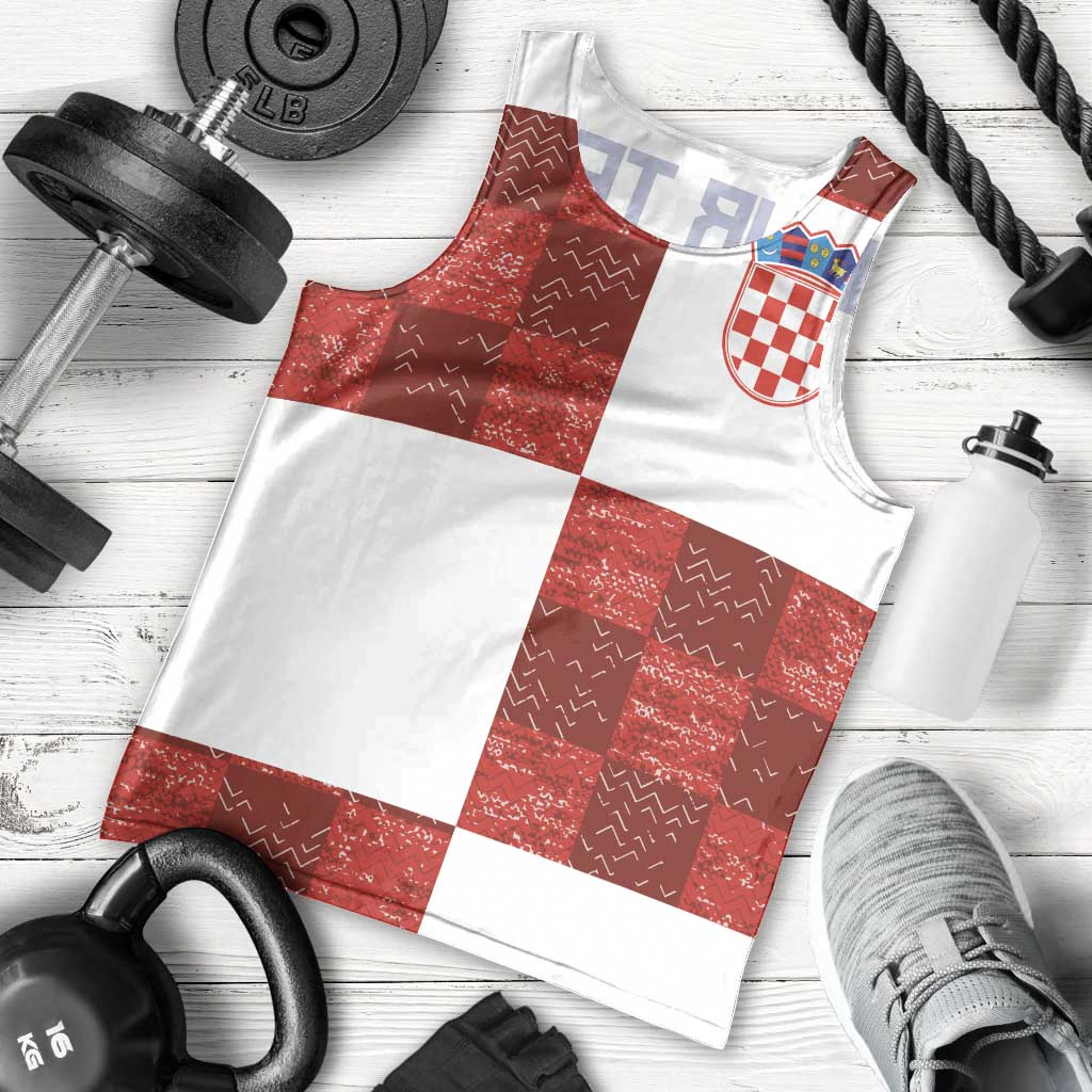 Custom Croatia Football Men Tank Top Checkered Ones Sport Grunge Style